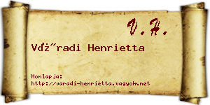 Váradi Henrietta névjegykártya