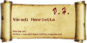Váradi Henrietta névjegykártya