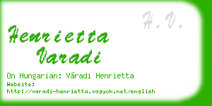 henrietta varadi business card